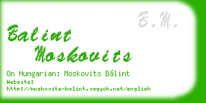 balint moskovits business card